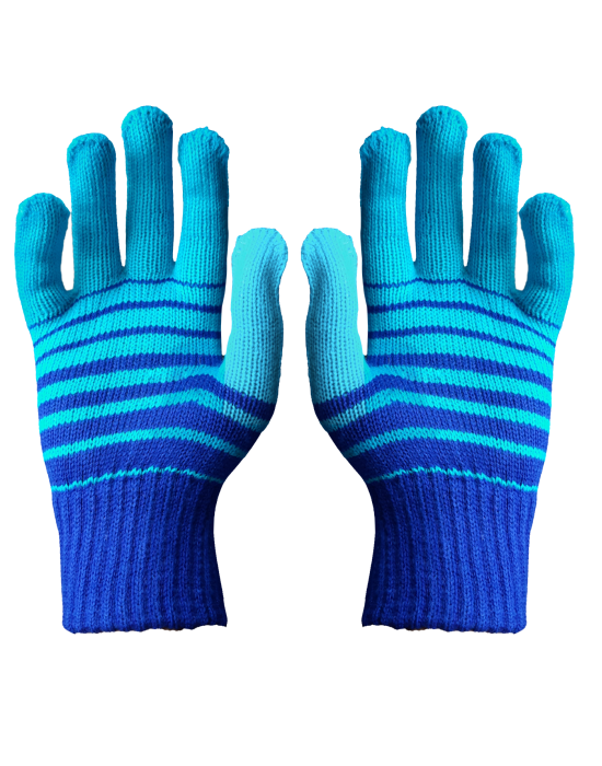 Acrylic Gloves Designer ladies blue